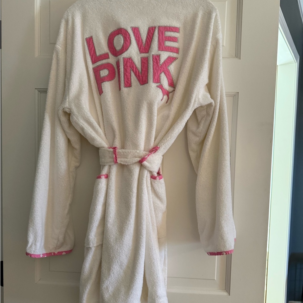 VTG Y2K 2005 Victorias Secret Pink LOVE PINK Terry Bath Robe